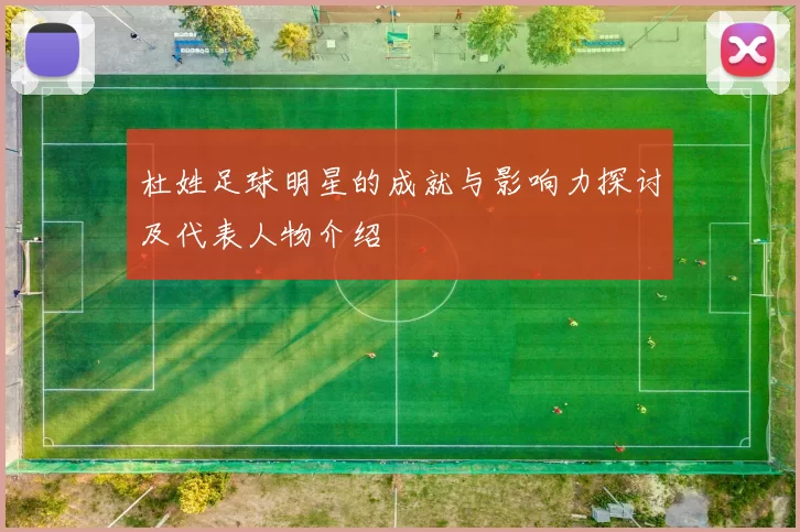 杜姓足球明星的成就与影响力探讨及代表人物介绍